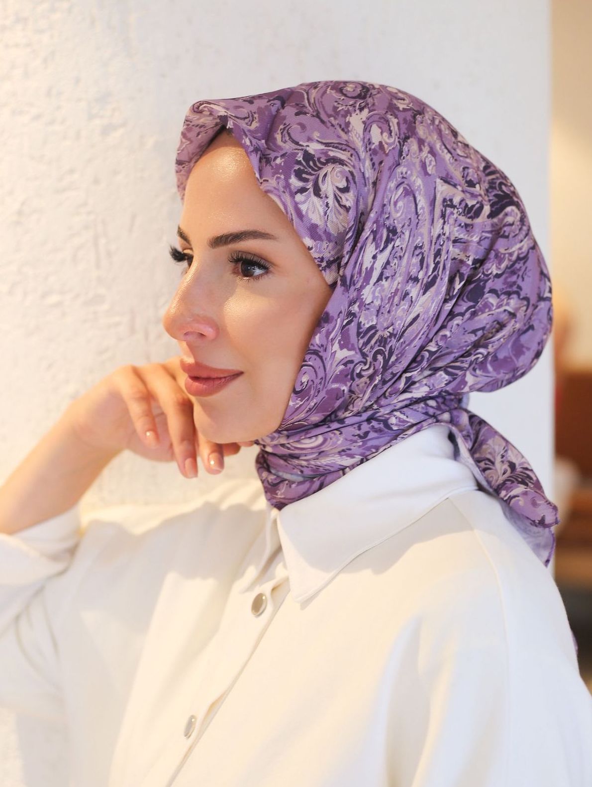 Ebruli Eşarp Violet