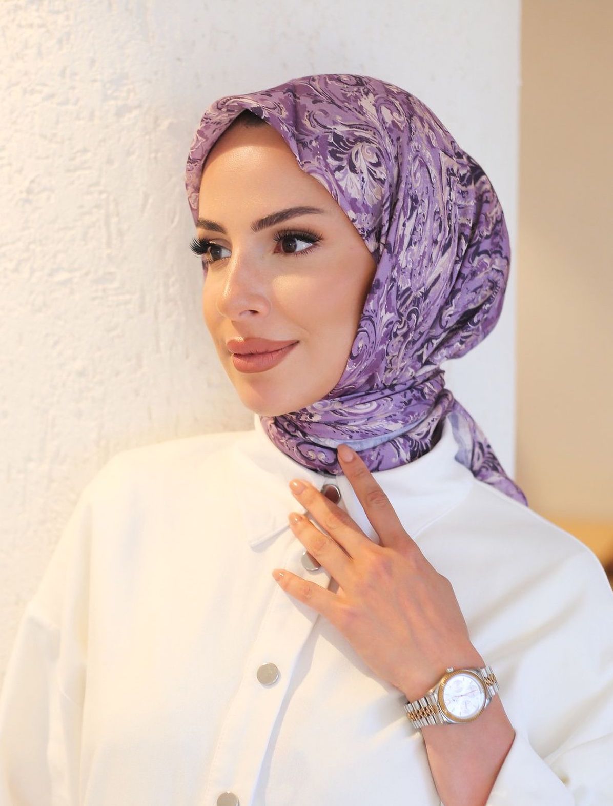 Ebruli Eşarp Violet