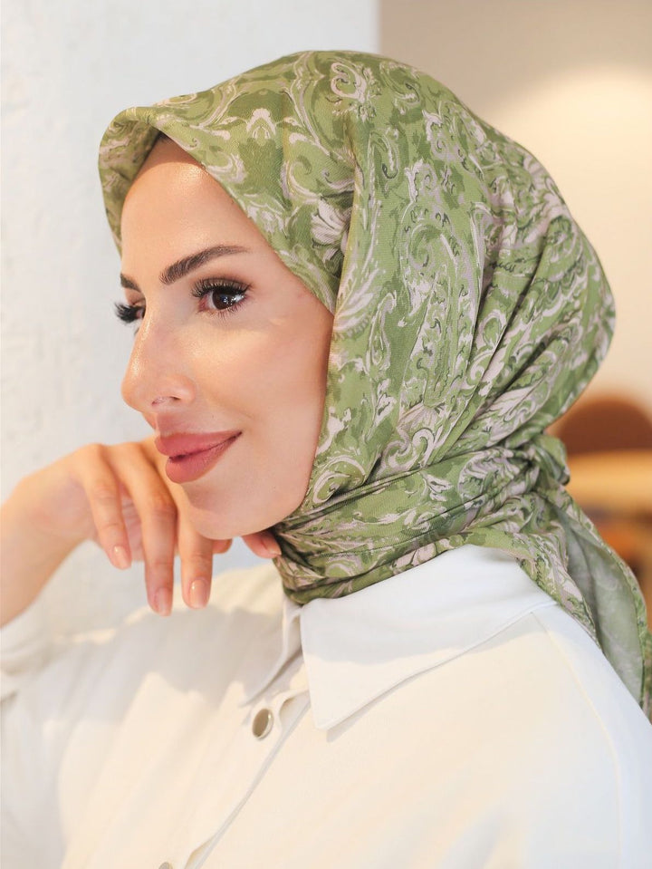 Ebruli Eşarp Vert
