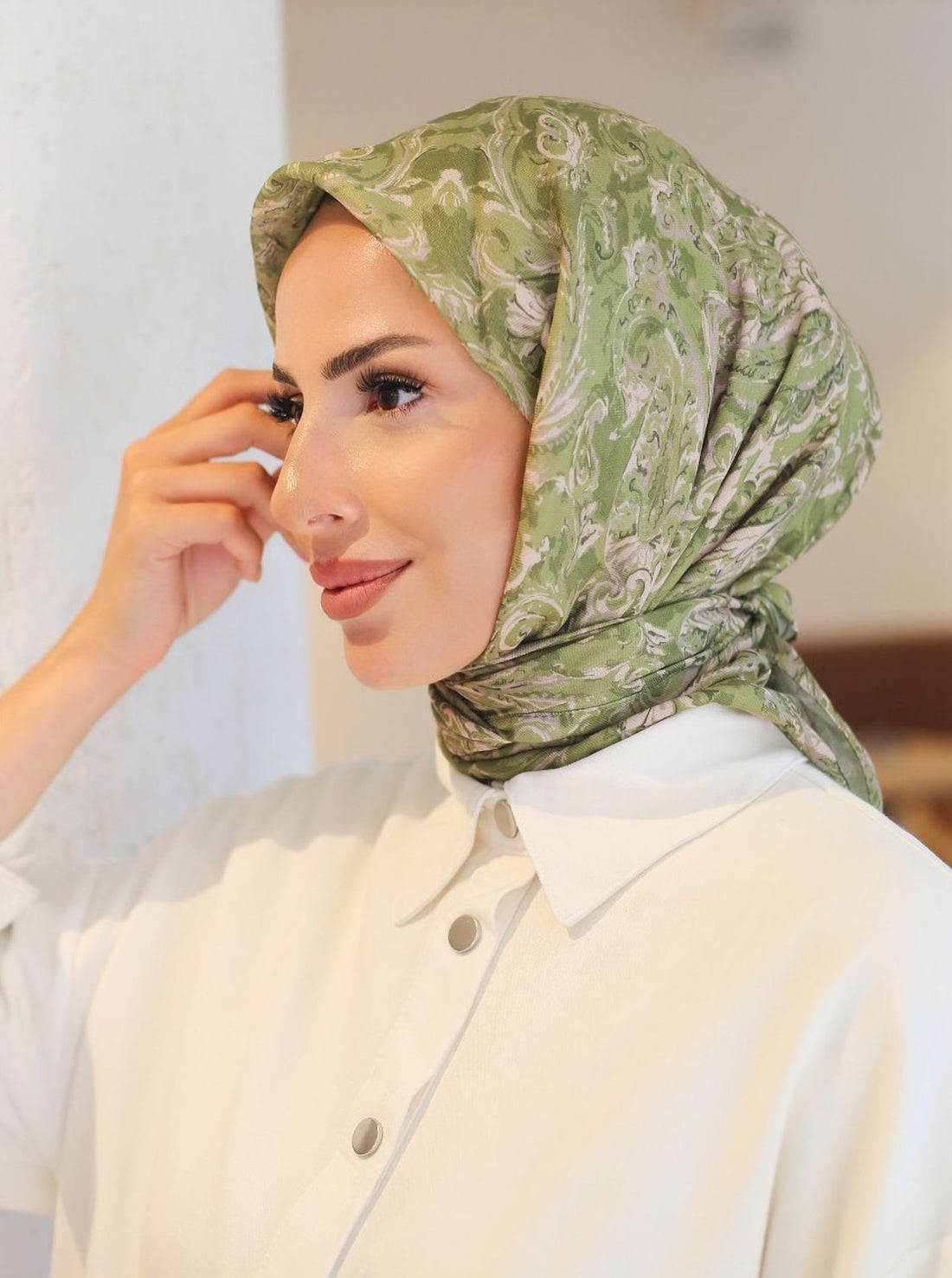 Ebruli Eşarp Vert