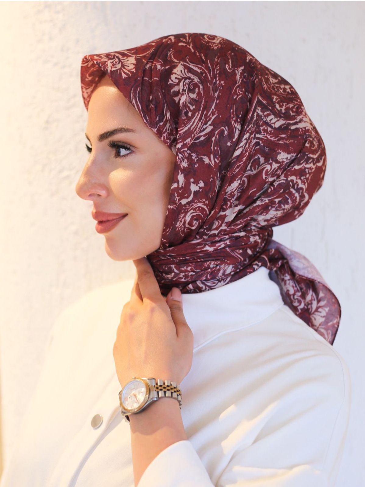 Ebruli Eşarp Bordeaux