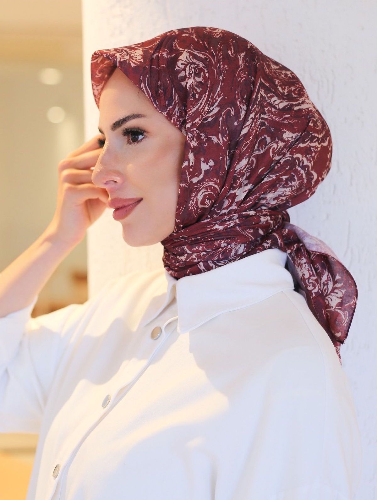 Ebruli Eşarp Bordeaux