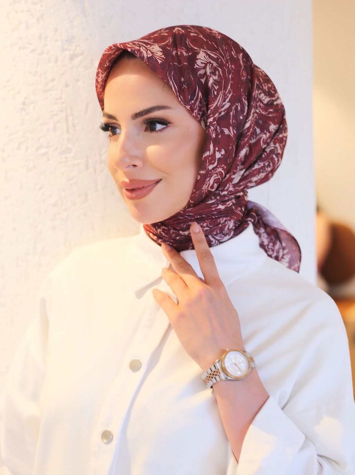 Ebruli Eşarp Bordeaux