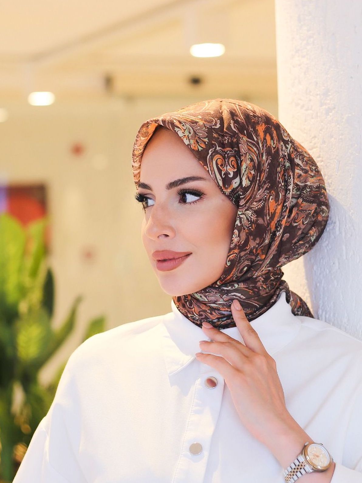 Ebruli Eşarp Marron