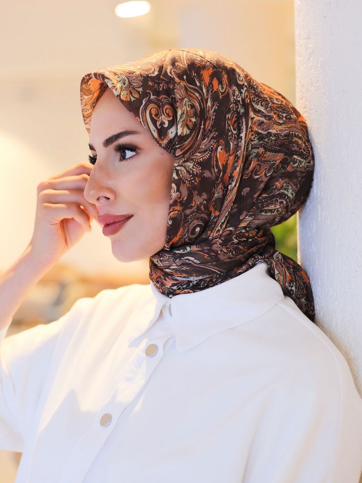 Ebruli Eşarp Marron