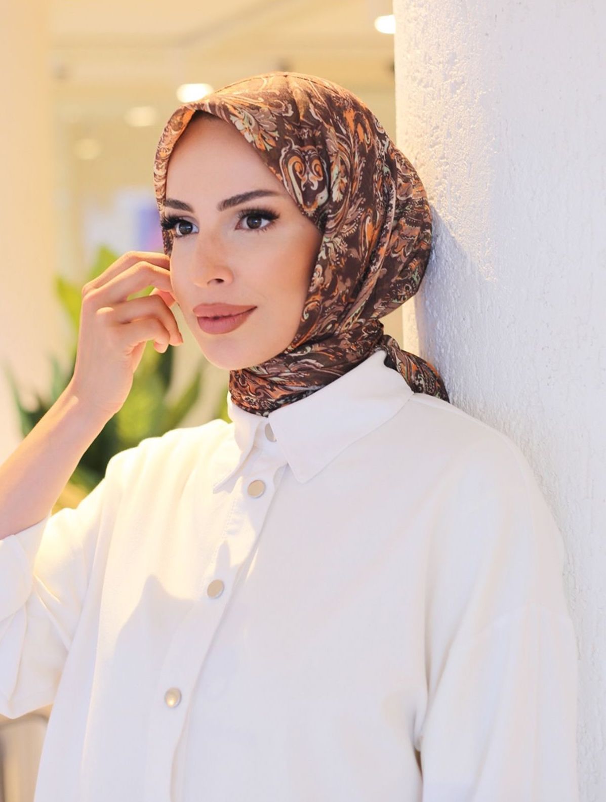 Ebruli Eşarp Marron