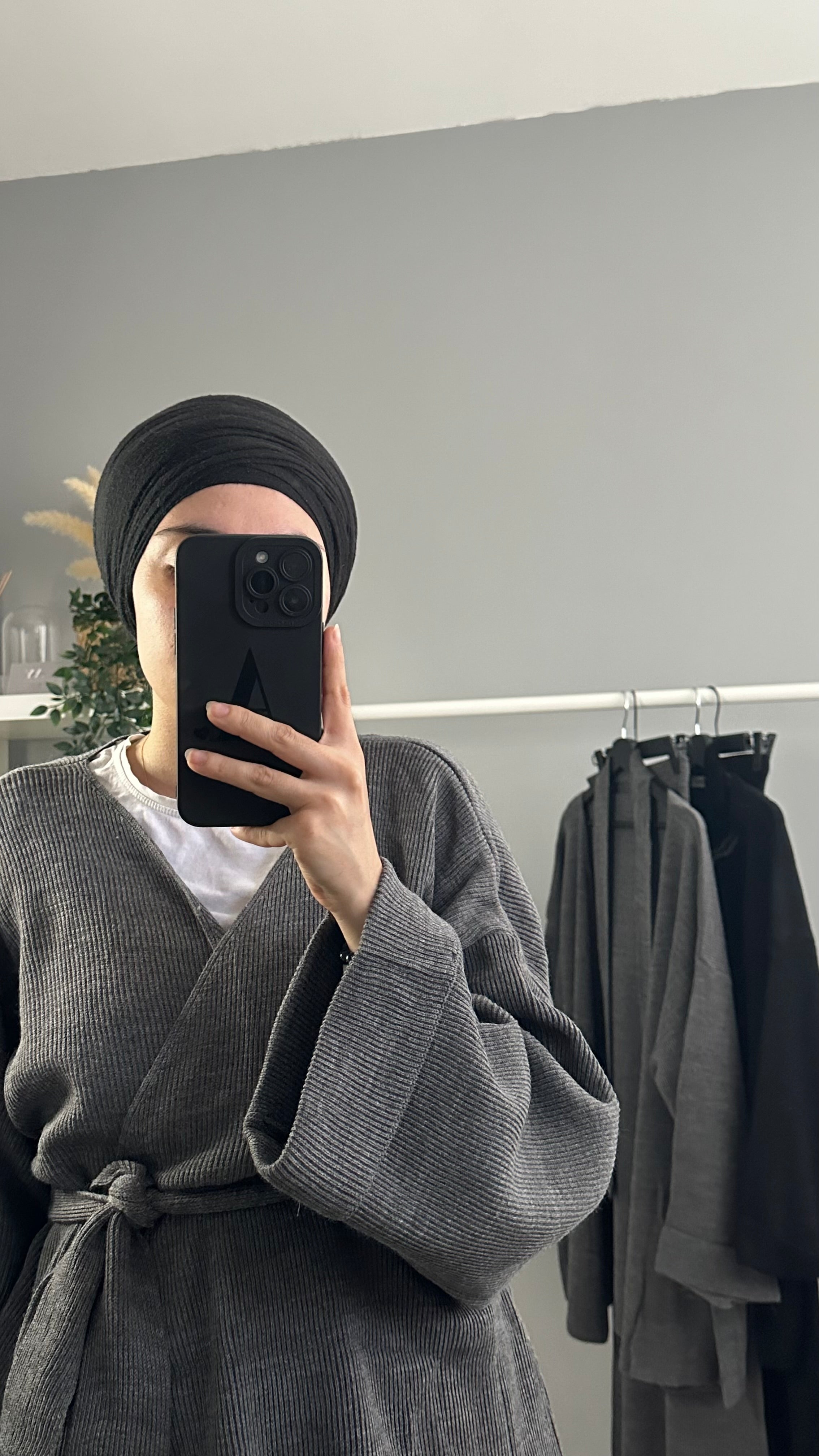 ensemble kimono pantalon mastour gris