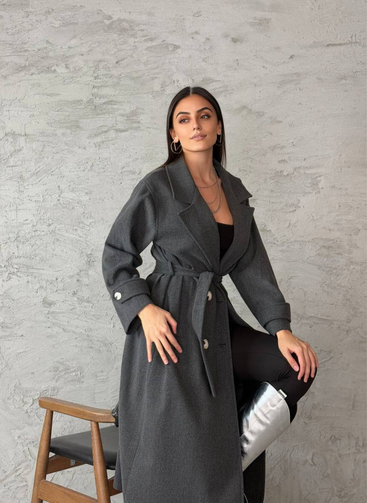 Manteau Long Gris
